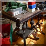 F110. Marble top Eastlake side table.